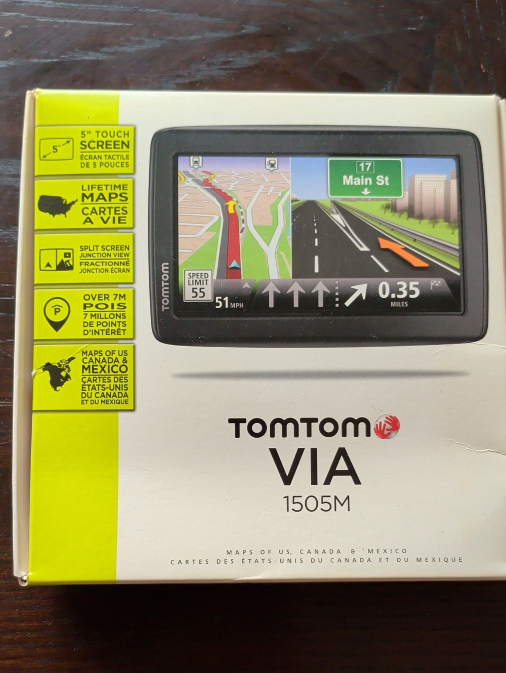 TomTom VIA 1505M 5" GPS Navigator - Black NWT